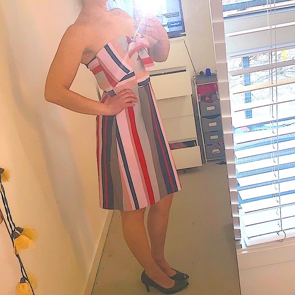 Sam Edelman strapless striped dress with bow - Picture 2 of 8